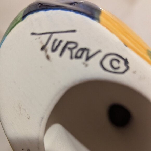 Turov hand painted ceramic Cat - Picture 4 of 4